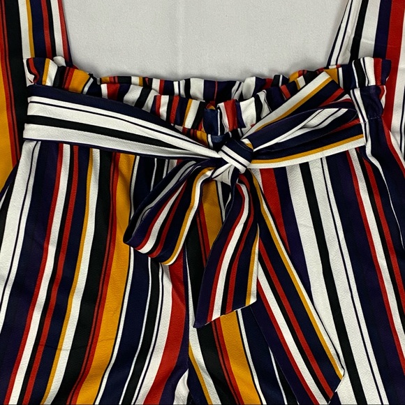 SHEIN Paper Bag Style Striped Ankle Pants - Picture 2 of 4